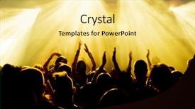  Presentation with jesus the bright morning star - Audience pleasing theme consisting of rock festival - silhouettes of concert crowd backdrop and a blonde colored foreground