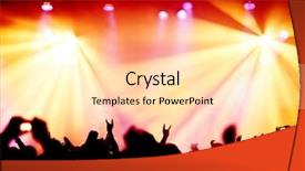  Presentation with stage lights - Beautiful presentation featuring rock festival - silhouettes of concert crowd backdrop and a lemonade colored foreground