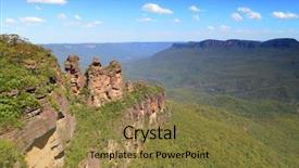  Presentation with blue mountain - Amazing slide deck having rock formation in blue mountain backdrop and a tawny brown colored foreground