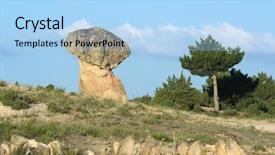  Presentation with mushroom - Theme with rock formation in the shape of a giant mushroom a nearby pine tree brings us to understand how great demirli phrygian valley turkey background and a light blue colored foreground