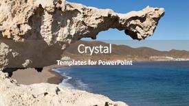  Presentation with rock - Slide set featuring rock formation los escullos spain background and a violet colored foreground