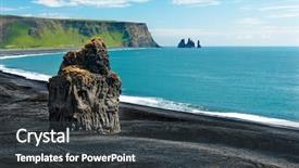  Presentation with volcanic rock - PPT layouts with rock formation on a black background and a dark gray colored foreground