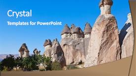  Presentation with cappadocia - Colorful PPT theme enhanced with rock formations in cappadocia turkey backdrop and a teal colored foreground