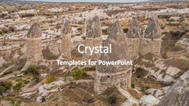  Presentation with turkey - Audience pleasing PPT theme consisting of rock formations in capapdocia turkey backdrop and a coral colored foreground