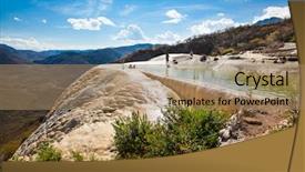  Presentation with spring water - Audience pleasing presentation theme consisting of rock formations in oaxaca mexico backdrop and a coral colored foreground