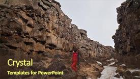  Presentation with lava - Slide set enhanced with rock formations in tectonic plate background and a tawny brown colored foreground
