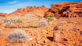  Presentation with nevada - Slide set consisting of rock-formations-in-valley background and a coral colored foreground