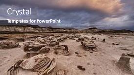  Presentation with alien - Slides enhanced with rock-formations-look-like-cracked background and a gray colored foreground