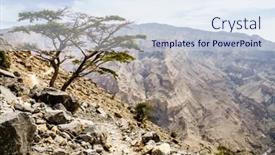  Presentation with grand canyon - Slide set enhanced with rock-formations-of-wadi-ghul background and a sky blue colored foreground