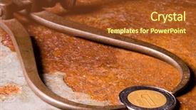  Presentation with world currency - Cool new PPT theme with rock foundation - international currency and coins backdrop and a tawny brown colored foreground