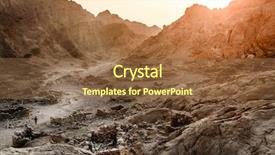  Presentation with ancient village - PPT theme featuring rock foundation - ruins of an ancient village background and a tawny brown colored foreground