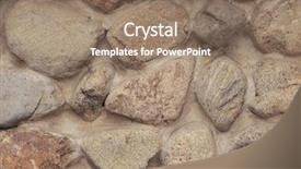  Presentation with rock wall - Theme having rock foundation - wall stones background and a coral colored foreground