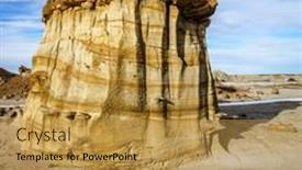  Presentation with wilderness - Presentation theme having rock-frormation-in-bisti-de background and a gold colored foreground
