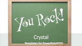  Presentation with chalk board - PPT theme with rock green chalk board kudos background and a ocean colored foreground