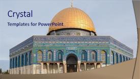  Presentation with israel palestine conflict - Amazing PPT theme having rock in jerusalem israel backdrop and a lemonade colored foreground