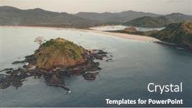  Presentation with cinematic - Theme having rock-island-at-sea-bay background and a dark gray colored foreground