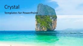  Presentation with paradise island - Slide deck having registered brands - brand word cloud background and a lemonade colored foreground