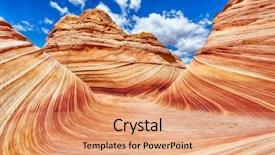  Presentation with awesome - Beautiful slide set featuring rock layers - wave is an awesome vivid backdrop and a coral colored foreground