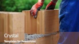  Presentation with rock wall - Amazing presentation design having rock layers - worker building on wet layer backdrop and a coral colored foreground