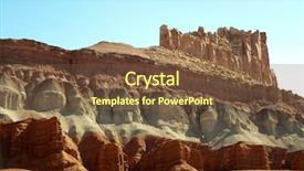  Presentation with rock - PPT theme consisting of rock layers background and a tawny brown colored foreground