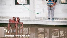  Presentation with construction site construction - Audience pleasing presentation theme consisting of rock mechanics - construction worker working backdrop and a coral colored foreground