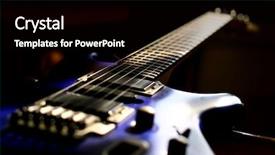  Presentation with strings - Beautiful PPT theme featuring rock mechanics - guitar head strings macro backdrop and a black colored foreground