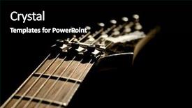  Presentation with guitar - Cool new PPT theme with rock mechanics - guitar head backdrop and a black colored foreground