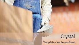  Presentation with rock wall - Presentation design enhanced with rock mechanics - worker building on wet layer background and a lemonade colored foreground