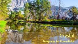  Presentation with water park - Theme with rock-monolith-el-capitan background and a tawny brown colored foreground