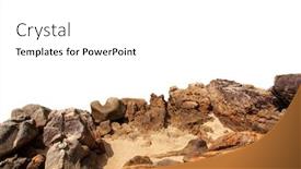  Presentation with rock painting - Audience pleasing PPT theme consisting of rock mountain slope foreground close backdrop and a white colored foreground