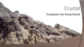  Presentation with rock painting - Presentation design consisting of rock mountain slope foreground close-up isolated on white background element for matte painting copy space background and a white colored foreground