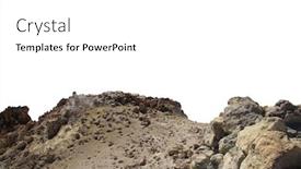  Presentation with rock painting - Slide set with rock mountain slope foreground close background and a white colored foreground