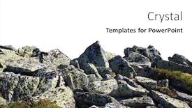  Presentation with rock painting - Colorful presentation design enhanced with rock mountain slope foreground close-up isolated on white background element for matte painting copy space backdrop and a white colored foreground