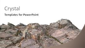  Presentation with rock painting - Beautiful presentation design featuring rock-mountain-slope-foreground-close backdrop and a white colored foreground