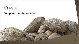  Presentation with rock painting - Beautiful presentation design featuring rock-mountain-slope-foreground-close backdrop and a white colored foreground