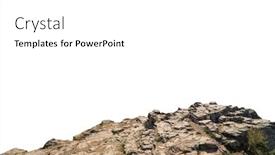  Presentation with element - Audience pleasing presentation theme consisting of rock-mountain-slope-foreground-close backdrop and a white colored foreground