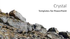  Presentation with rock painting - Colorful theme enhanced with rock-mountain-slope-foreground-close backdrop and a white colored foreground