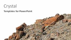  Presentation with rock painting - Cool new PPT theme with rock-mountain-slope-foreground-close backdrop and a white colored foreground
