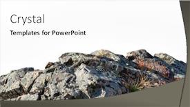  Presentation with rock painting - Presentation theme enhanced with rock-mountain-slope-foreground-close background and a white colored foreground
