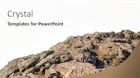  Presentation with rock painting - Audience pleasing PPT theme consisting of rock-mountain-slope-foreground-close backdrop and a white colored foreground
