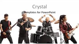  Presentation with rock band - PPT layouts having rock-music-band-performing background and a white colored foreground