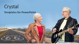  Presentation with music rock roll - Theme with rock music old age background and a light blue colored foreground