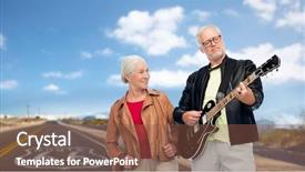  Presentation with music rock roll - Slide deck having rock music old age background and a tawny brown colored foreground