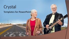  Presentation with music rock roll - Theme enhanced with rock music old age background and a light blue colored foreground
