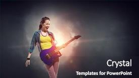  Presentation with concert - PPT layouts having rock musician at concert mixed background and a dark gray colored foreground