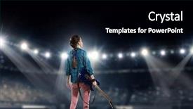  Presentation with heavy metal - PPT theme having rock musician at concert mixed background and a black colored foreground