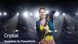  Presentation with concert - Amazing theme having rock musician at concert mixed backdrop and a wine colored foreground