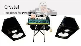  Presentation with rock music - Colorful presentation design enhanced with rock musician in a skeleton backdrop and a white colored foreground