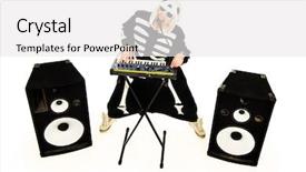  Presentation with rock music - Audience pleasing slide set consisting of rock musician in a skeleton backdrop and a white colored foreground