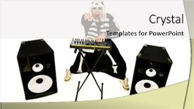  Presentation with punk rock music - Presentation having rock musician in a skeleton background and a white colored foreground